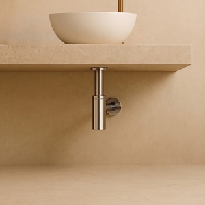 En gros, <span class=keywords><strong>Siphon</strong></span> de lavabo en laiton poli 4 pouces, Ensemble de vidage moderne anti-corrosion pour salle de bain et cuisine - Product Image 2