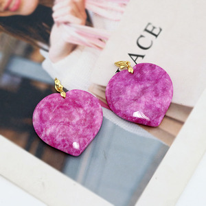 CZ8890 Liontin Hati Giok Hijau Asli 40mm, Batu Permata Alami untuk Pembuatan Perhiasan Kalung - Product Image 5