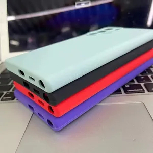 Casing ponsel karet silikon cair lembut kualitas tinggi untuk samsung A35 A25 A55 dengan Logo casing ponsel untuk Redmi Note 13 PRO + 13C