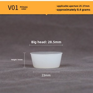 Benutzer definierte 14mm Höhe Weich gummi kolbens topfen Massiver Silikons topfen mit konischer Reagenzglas dichtung Form verarbeitung - Product Image 6