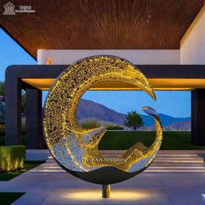 Trevi Tùy Chỉnh Gương Vòng Bức Tượng Thép Không Gỉ Vòng Tròn Điêu Khắc Cho Công Viên Công Cộng - Product Image 1