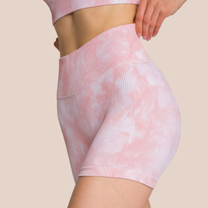 Confortable Tie-dye Craft Soutien-gorge serré <span class=keywords><strong>Pantalon</strong></span> court Costume de yoga multicolore pour femme - Product Image 4