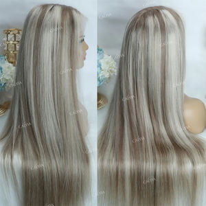 วิกผมคนจริงสีบลอนด์13X6เถ้าสำหรับผู้หญิงผมแท้สีน้ำตาลขี้เถ้า - Product Image 2