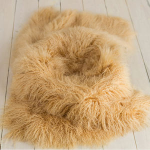 Alfombras de silla azul claro Alfombras de lana de piel de oveja rizada - Product Image 3