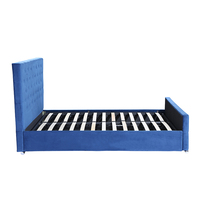 Meubles de chambre à coucher modernes en tissu de luxe cadre de lit Queen Size cadre de lit plate-forme tête de lit cadre de lit en tissu rembourré en velours