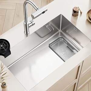 Fregadero de Cocina Grande de Acero Inoxidable SUS304 con Superficie Nano para Conversión de Doble a Fregadero Individual - Product Image 1