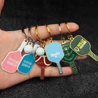 Porte-clés personnalisés en forme de raquette de pickleball avec mini logo, accessoires mignons pour raquettes de pickleball, vente en gros du fabricant