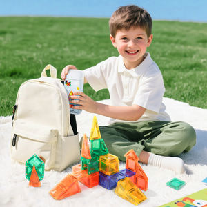 Tren baru populer 32 buah Set ubin magnetik Mini mainan perjalanan Set blok bangunan Magnet portabel edukasi untuk anak-anak usia <span class=keywords><strong>3</strong></span> + - Product Image 3