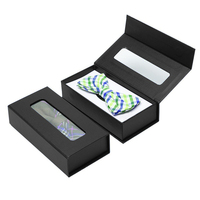 Boîte cadeau en carton avec logo personnalisé, nœud papillon, cravate, avec fenêtre en PVC, doublure en éponge, laminage mat, emballage de luxe