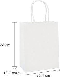 Bolsas de Papel Kraft Blancas con Asas, Impresión Completa, Hechas a Medida, 100 g/m², Económicas y en Oferta - Product Image 4