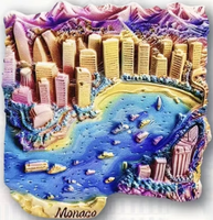Aimants de réfrigérateur 3D en résine Europe Monaco, souvenir touristique, autocollant de réfrigérateur, cadeau artisanal, décoration