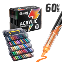 Stylos de peinture acrylique liquide directe OEM Little Lightning 60 couleurs, système sans encre, marqueurs acryliques, ensemble pour artistes, verre, toile, bricolage artistique