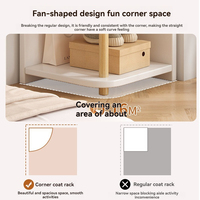 Étagère d'angle en bois sur pied, design simple pour la maison, chambre à coucher, porte-manteau, bibliothèque, compatible avec les armoires