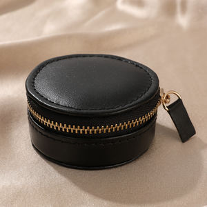 Customized Logo Portable Mini Leather Zipper With Tassel <b>Ring</b> Jewelry Bag Luxury Travel Necklace Earring <b>Storage</b> Jewelry Bag - Product Image 2