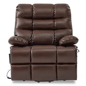CJSmart Home Big Man Power Lay Flat Lift Recliner Extra Large Oversized Wide Heat Massage Dual Motor Overstuffed Electric Chairs