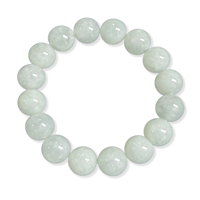 Bracelet en jadéite birmane naturelle de qualité A, perles rondes de 12 mm, bracelet en jadéite verte, cadeau pour femme (avec NGTC)