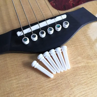 Acoustic Guitar Ox Bone Pins String Nails Pin Bridge Pins with Brass Circle and 4.0mm Green Pearl Shell Dot