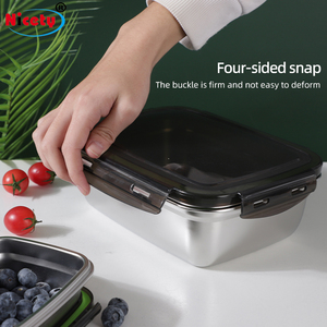 กล่องข้า<span class=keywords><strong>ว</strong></span>สแตนเลส 304 ขนาด 1800 มล. แบบขายส่ง ใช้ซ้ำได้ ฝาปิดกันรั่วพร้อมฝา <span class=keywords><strong>PP</strong></span> - Product Image 4