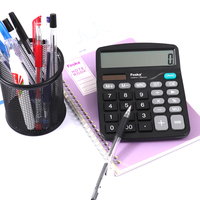 Calculatrice de bureau Foska en promotion avec 12 chiffres pour le bureau et les étudiants, alimentation solaire + piles AAA