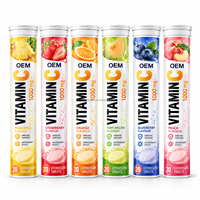 Comprimés effervescents de vitamine C OEM 1000mg, plusieurs saveurs, complément alimentaire, fabricant en marque blanche
