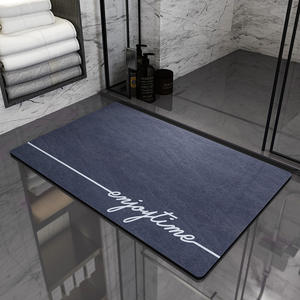 Alfombra de Baño Ginkgo Rectangular de Fibra de Poliéster, Diseño Minimalista, Absorbente y Antideslizante - Product Image 1