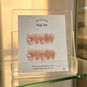 <span class=keywords><strong>Uñas</strong></span> Postizas 3D <span class=keywords><strong>Hello</strong></span> <span class=keywords><strong>Kitty</strong></span> en ABS, Color Rosa Nude, Forma Cuadrada Mediana, Acabado Brillante, para Dedos - Product Image 3