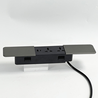 Nuevo Diseño Universal, Tomacorrientes de Mesa de 250V 10A con 4 Salidas AC, Cubierta Deslizante, Tomacorrientes de Extensión Ocultos para Escritorio