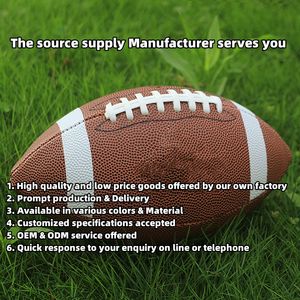Alta calidad logotipo personalizado cuero pu fútbol profesional marrón rugby tamaño 3 6 9 fútbol americano - Product Image 6