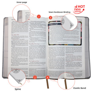 Bible blanche multilingue pour l'école du dimanche à domicile, avec logo personnalisé, en tissu, motif floral, version KJV, livre biblique en portugais - Product Image 2