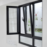 Ventana Abatible Horizontal de Aluminio con Rotura de Puente Térmico y Mosquitera Integrada, Estándar Europeo para Apartamentos, de Lujo