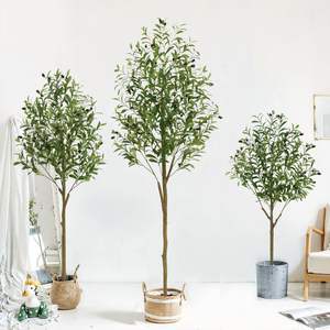 Künstliche künstliche Plastik pflanzen Abnehmbare Olivenbäume Bonsai-Pflanzenbaum Künstliche Topfpflanze für die Dekoration im Freien - Product Image 4