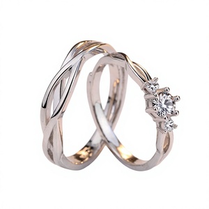 Silver Plated Christian Heart <b>Couple</b> <b>Rings</b> Alloy Romantic Jewelry for Anniversary Gift - Product Image 2