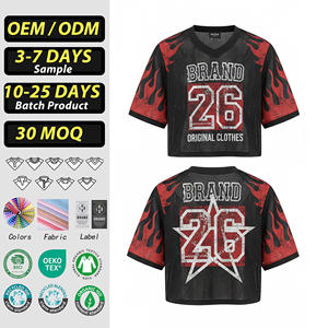 Camiseta Deportiva Unisex Personalizada con Estampado de Fútbol, Corte Holgado, 100% Poliéster Malla, Estilo Retro, para Baloncesto y Fútbol - Product Image 1