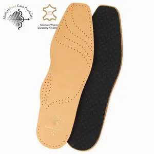 Shoeslulu-plantillas de cuero con amortiguación fina, hechas a mano, con Control de olores