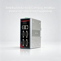 Gateway Industrial de Montaje DIN 4G 5G RS485 RS232 MQTT Modbus RTU TCP UDP Sin Ventilador Metálico IP40 Riel de 35mm