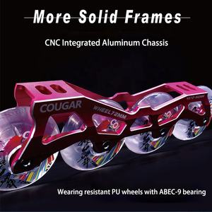 M-ONE-YH 4 roues <span class=keywords><strong>Cougar</strong></span> Clignotant Rouleau Slalom Inline Skate Chaussures Adolescent En Fiber De Carbone CNC En Aluminium Garçons Fille De Patinage Chaussures - Product Image 4