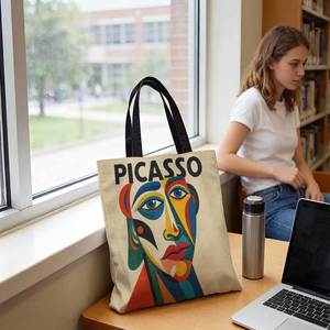 Bolso Tote Ligero con Estampado de Retrato Cubista de <span class=keywords><strong>Picasso</strong></span>, Bolso de Hombro Informal, Adecuado para Viajes, Compras y Desplazamientos Diarios - Product Image 2