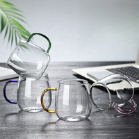 Mug à café en verre au design moderne, grande capacité de 350 ml, compatible lave-vaisselle et micro-ondes, couleur personnalisable pour la maison, le bureau ou les fêtes