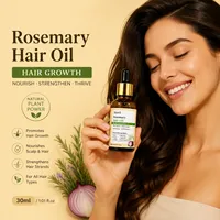 Akaril Minyak Rambut Rosemary Pertumbuhan Rambut Biotin Bawang Hitam Kolagen Penguat Folikel Merevitalisasi Lebih Tebal Lebih Lebat 30ml