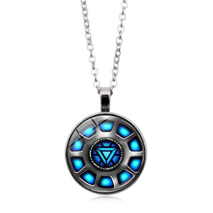 Collar de Iron Man de Última Moda con Gema del Tiempo, Colgante de Cristal con Forma de Cúpula de Tony <span class=keywords><strong>Stark</strong></span> en Cadena, Hecho Principalmente de Aleación - Product Image 5