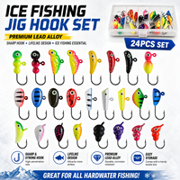 Boîte de rangement pour hameçons de pêche en alliage de zinc durable, personnalisée en usine, lumineuse, mini, pour la pêche sur glace et en lac
