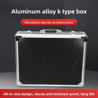 Boîte à outils/coffret à instruments rectangulaire multifonctionnel de type K en alliage d'aluminium avec doublure en velours noir, grand modèle à cadre gris