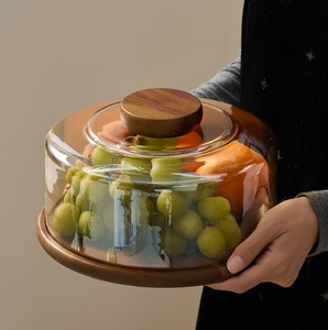 Portabagagli in legno massello con copertura in vetro trasparente di alto livello a prova di polvere per la conservazione degli alimenti e la copertura del nuovo arrivo - Product Image 2