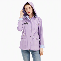 Manteau trench pour femme avec capuche amovible, logo personnalisé OEM ODM, grande taille, coupe-vent résistant à l'eau pour l'automne et l'hiver