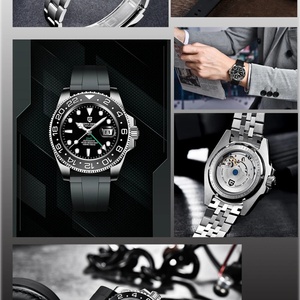 Montres mécaniques pour hommes, montres GMT de marque supérieure avec verre saphir, montre automatique étanche 100 m pour hommes, PAGANI DESIGN 1662 GMT - Product Image 5