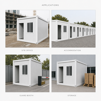 Maison conteneur modulaire préfabriquée de 20 pieds, bureau, dortoir, démontable, à emballage plat, avec aménagement personnalisable moderne et panneaux sandwich en acier