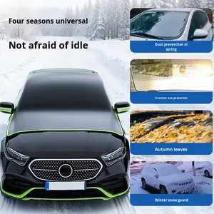 Housse de voiture en tissu Oxford épais, <span class=keywords><strong>pare</strong></span>-<span class=keywords><strong>brise</strong></span> avant, anti-gel, anti-givre, anti-neige, demi-housse d'hiver - Product Image 3