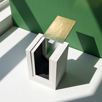 Confezione Ecologica per Olio Profumato, Scatola in Carta Metallizzata Argento per Profumo Casa, Confezione di Lusso per Flacone di Siero per Barba