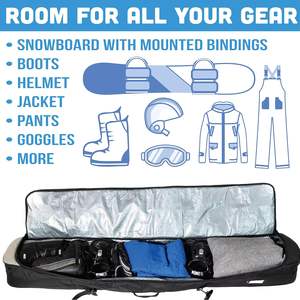 Muestra Gratuita de Bolsa de Transporte para Esquí y Snowboard, Personalizada, Resistente, Impermeable, Acolchada, con Extremos Rígidos de ABS, Bolsa de Viaje para Snowboard - Product Image 4