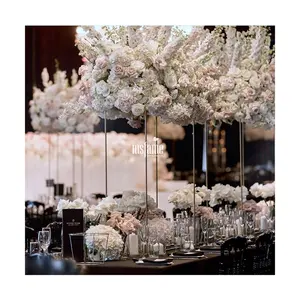 MSFAME fiori sfere di tè fiore floreale centrotavola bianco del fiore della sfera di nozze centrotavola